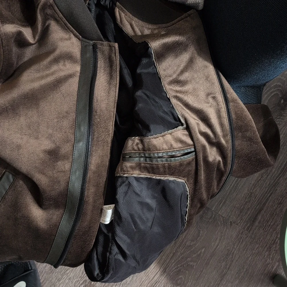 Zara Viscose Brown Bomber Jacket (Size Small) - Picture 6 of 6